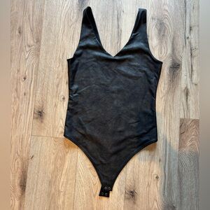 Abercrombie & Fitch Black faux leather Bodysuit